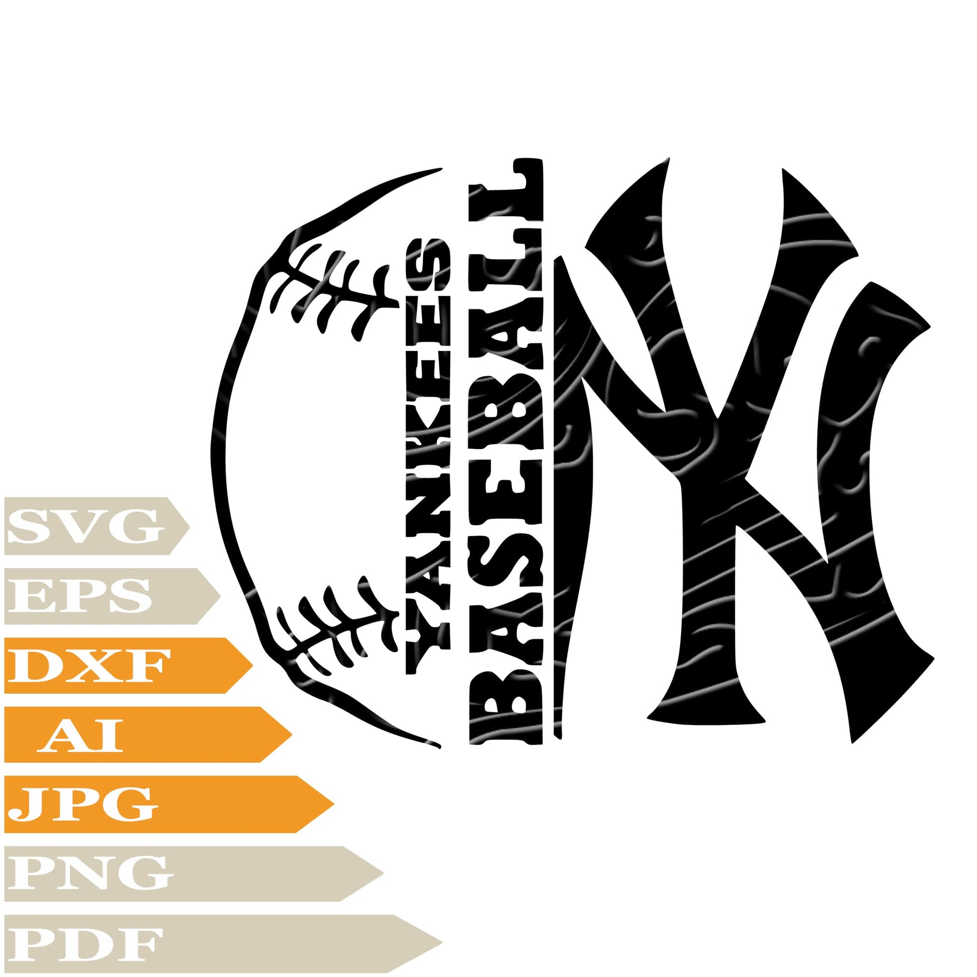 New York Yankees Baseball, New York Yankee Logo , Svg File, Image Cut, Png, For Tattoo, Silhouette, Digital Vector Download, Cut File, Clipart, For Cricut