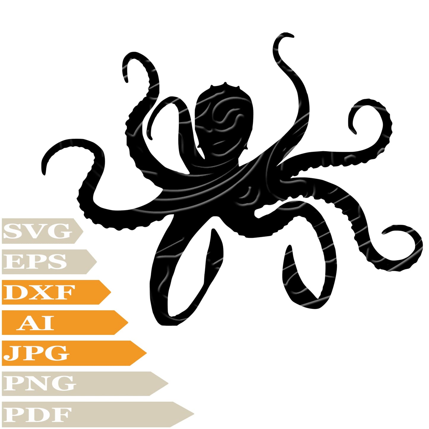 Octopus Svg File, Image Cut, Png, For Tattoo, Silhouette, Digital Vector Download, Cut File, Clipart, For Cricut