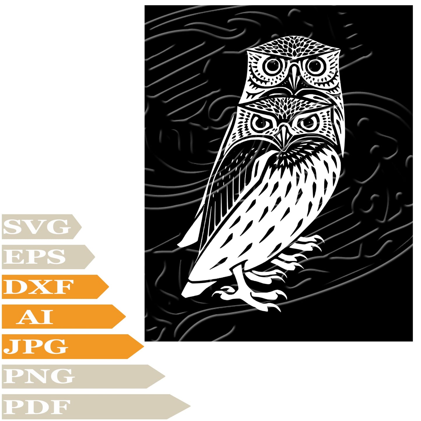 Owl, Owls Svg File, Image Cut, Png, For Tattoo, Silhouette, Digital Vector Download, Cut File, Clipart, For Cricut