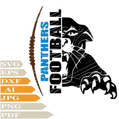 Panthers Football, Carolina Panthers Logo Svg File, Image Cut, Png, For Tattoo, Silhouette, Digital Vector Download, Cut File, Clipart, For Cricut