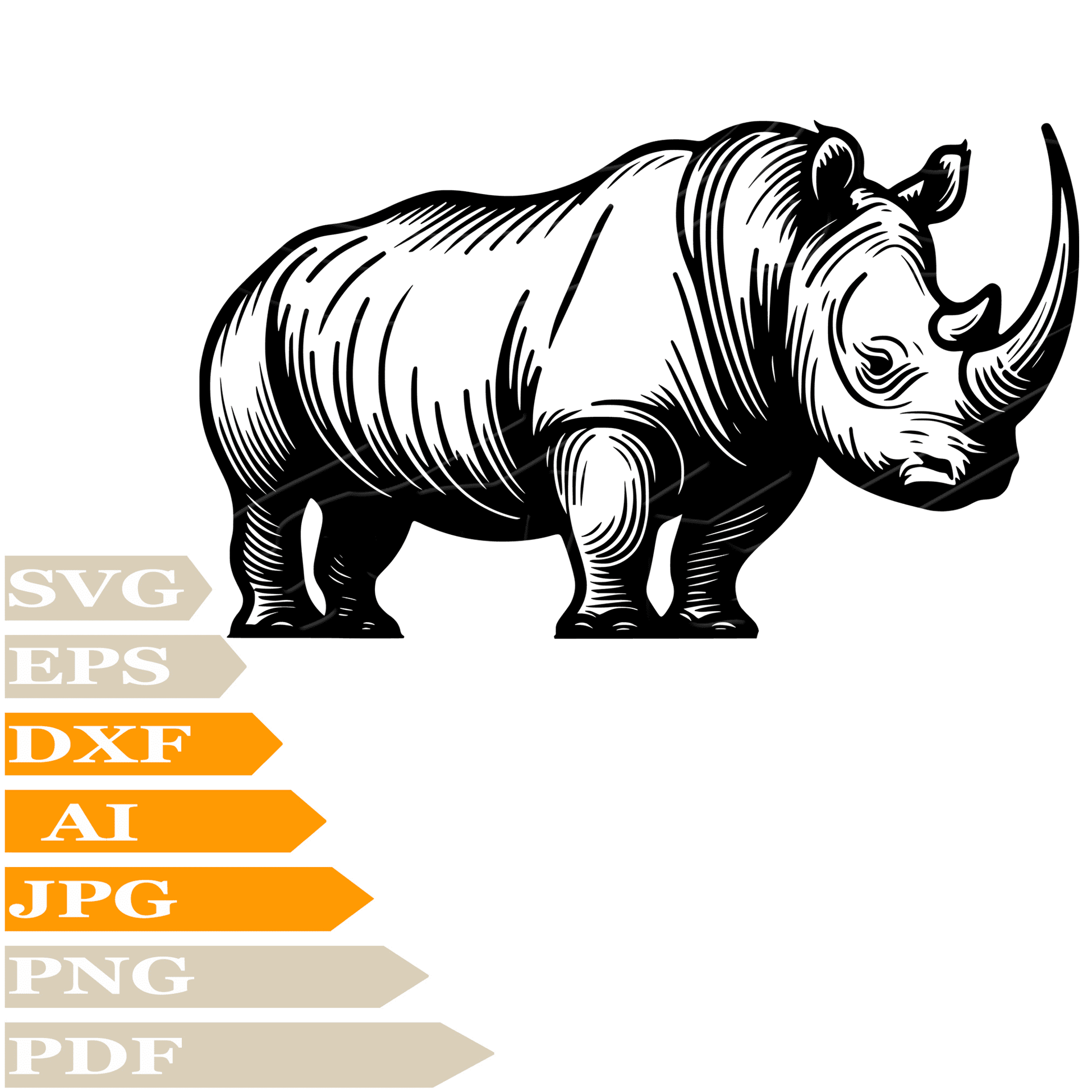 Rhino SVG File, African Rhino SVG Design, Rhinoceros SVG, Rhino Vector File, Rhinoceros PNG, Image Cut, For Cricut, Clipart, Cut File, Print, Digital Download, T-Shirt, Silhouette