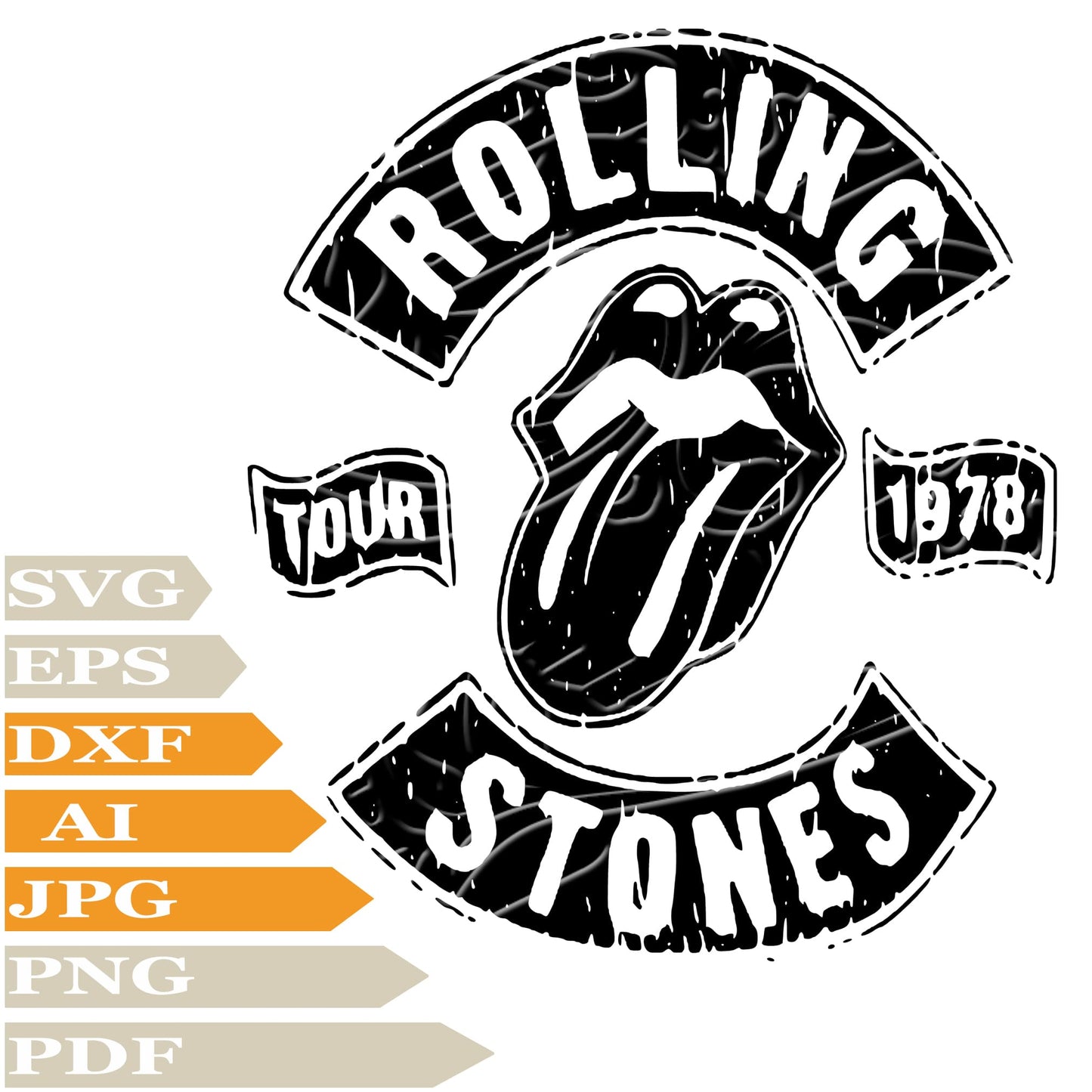 Rolling Stones, The Rolling Stones Logo Svg File, Image Cut, Png, For Tattoo, Silhouette, Digital Vector Download, Cut File, Clipart, For Cricut