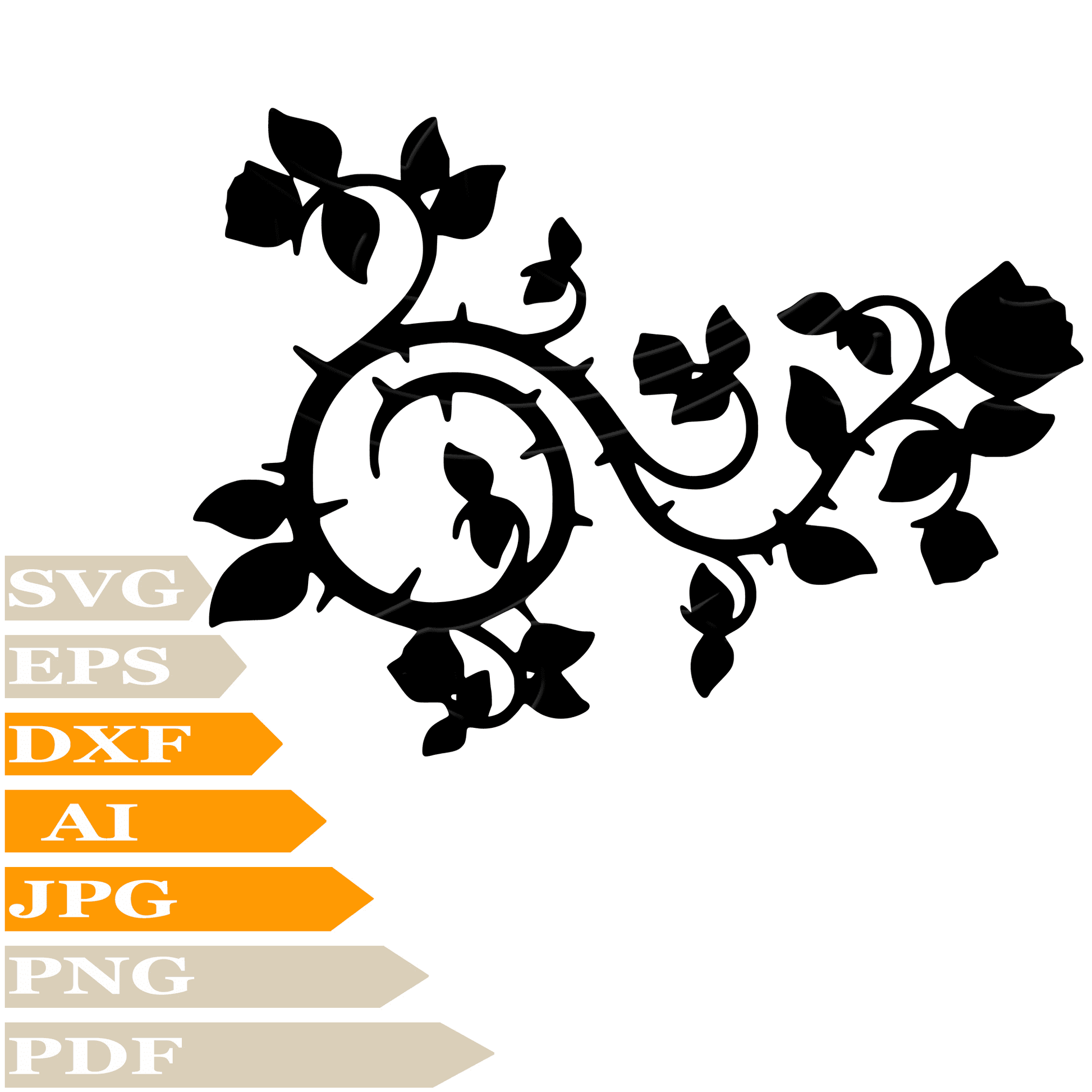 Rose SVG File-Flower Rose Personalized SVG-Rose Leaves Drawing SVG-Flower Rose Vector ClipArt's-SVG Cut Files-Illustration-PNG-Decal-Circuit-Digital Files-For Shirts-Silhouette