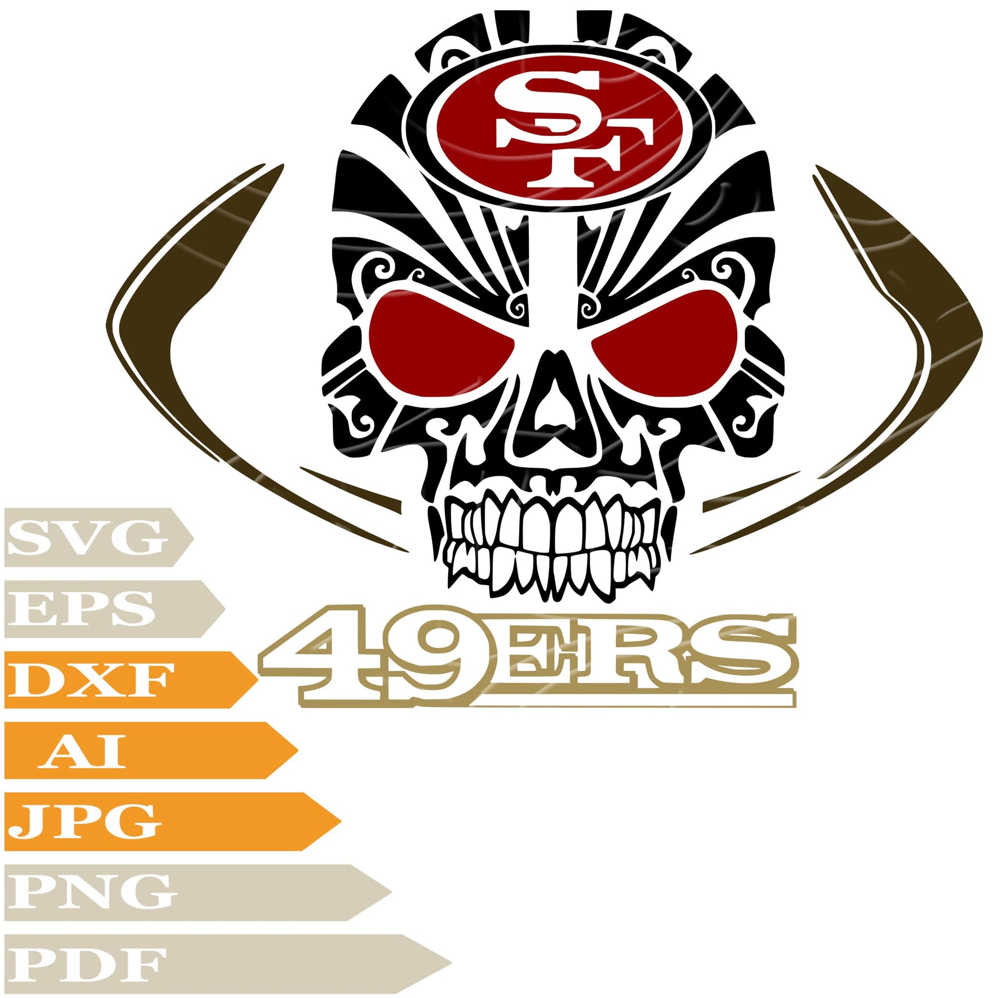 San Francisco 49ers  Logo SVG File, 49ers Logo SVG Design, San Francisco 49ers Vector Graphics, San Francisco 49ers Logo PNG, Image Cut, Cricut, Clipart, Instant Download, Clip Art, Silhouette