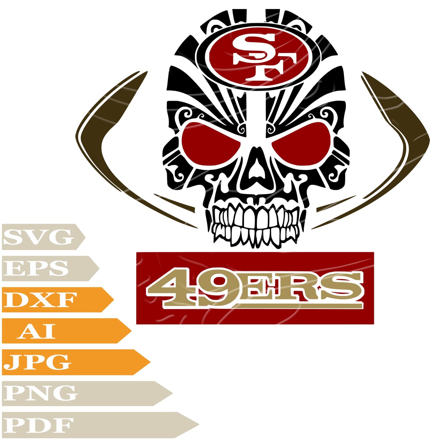 San Francisco 49ers  Logo SVG File, 49ers Logo SVG Design, San Francisco 49ers Vector Graphics, San Francisco 49ers Logo PNG, Image Cut, Cricut, Clipart, Instant Download, Clip Art, Silhouette