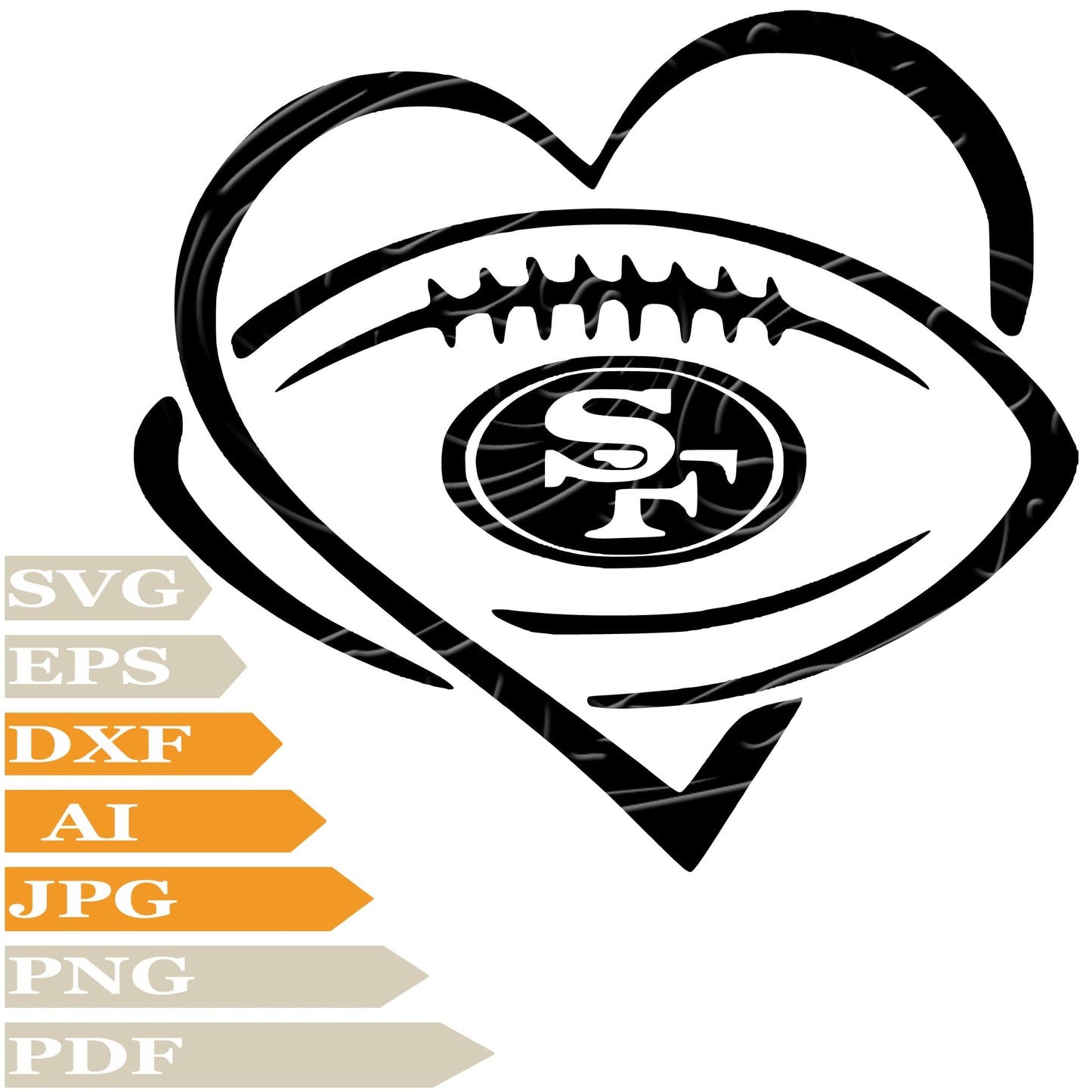 San Francisco Football, San Francisco 49ers Logo Svg File, Image Cut, Png, For Tattoo, Silhouette, Digital Vector Download, Cut File, Clipart, For Cricut