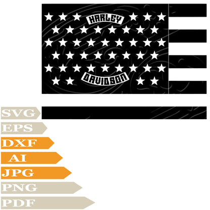 Usa Flag Harley Davidson,Star Striped Flag Harley Davidson Logo Svg File,Image Cut,Png,For Tattoo,Silhouette,Digital Vector Download,Cut File,Clipart,For Cricut