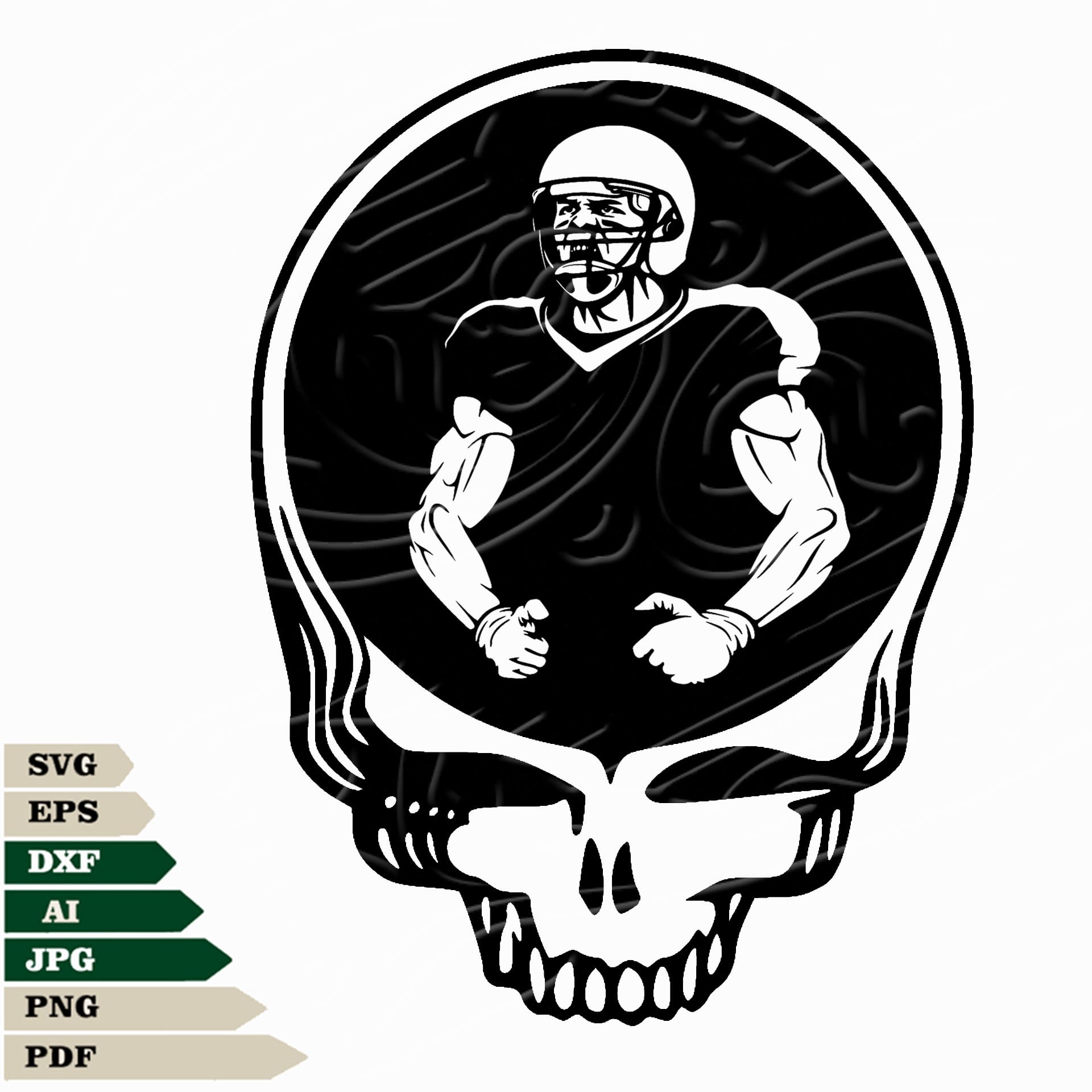 Show your team spirit with this American Football SVG file. Professional vector graphics make it perfect for cricut projects or tattoos. Get amazing detail with the Football Player in Skull PNG and American Football Player SVG design. Show off your team pride with this stylish SVG file.