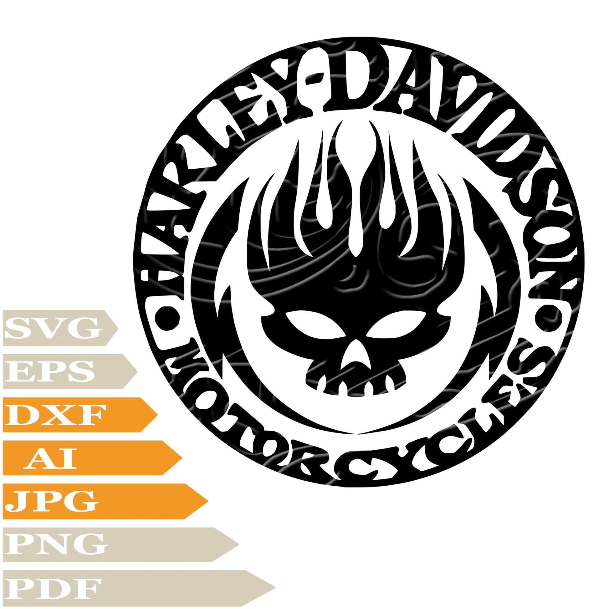 Harley Davidson Svg File, Skull Harley Davidson Svg Design, Skull Png, Harley Davidson Logo Vector Graphics, Skull Harley Davidson Svg For Tattoo, Harley Davidson Svg For Cricut