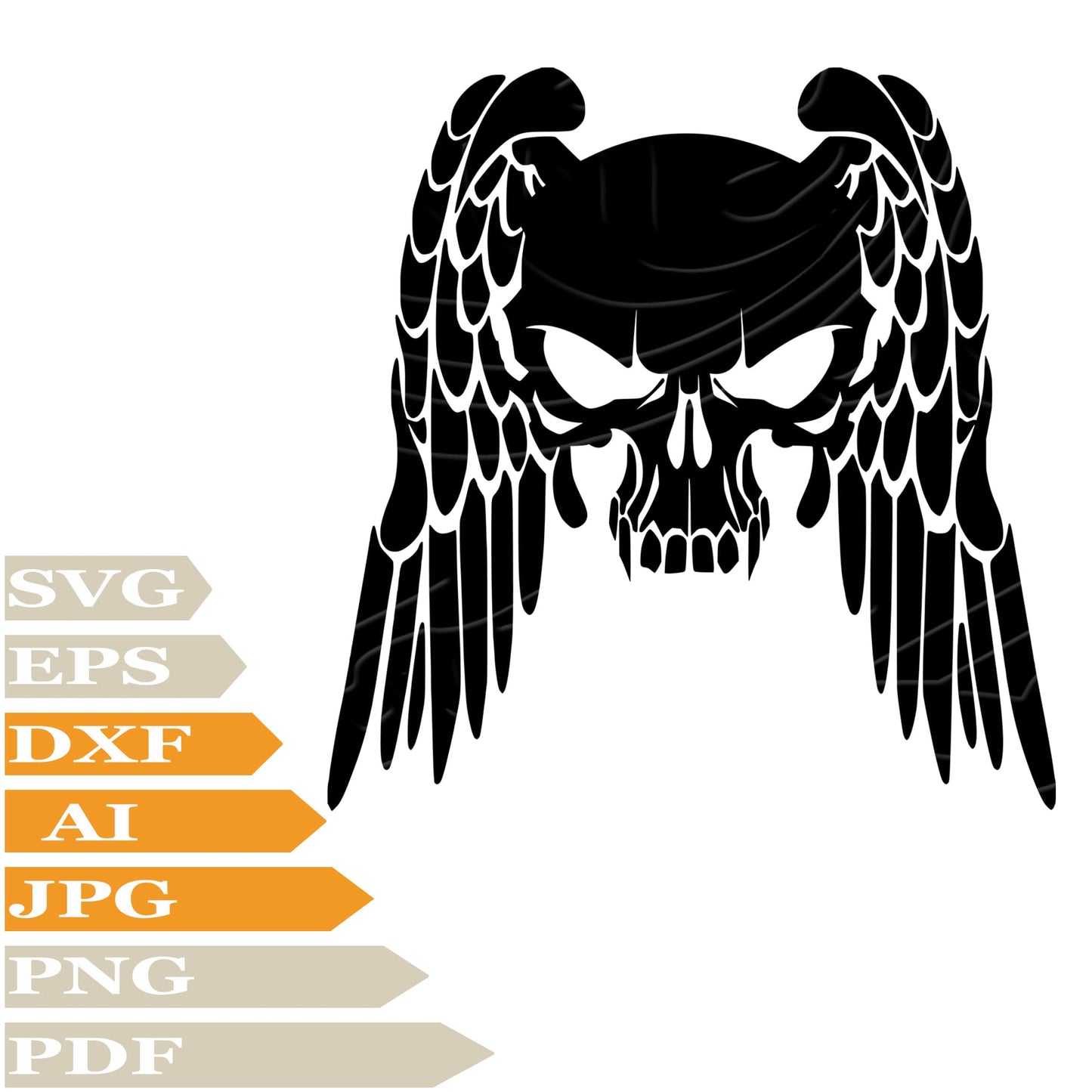 Skull With Wings SVG, Skull Harley Davidson SVG Design, Black Skull With Wings PNG, Harley Davidson Logo Vector Graphics, Black Skull Harley Davidson Digital Instant Download, Harley Davidson For Cricut, Clip Art, Cut File, T-Shirts, Silhouette