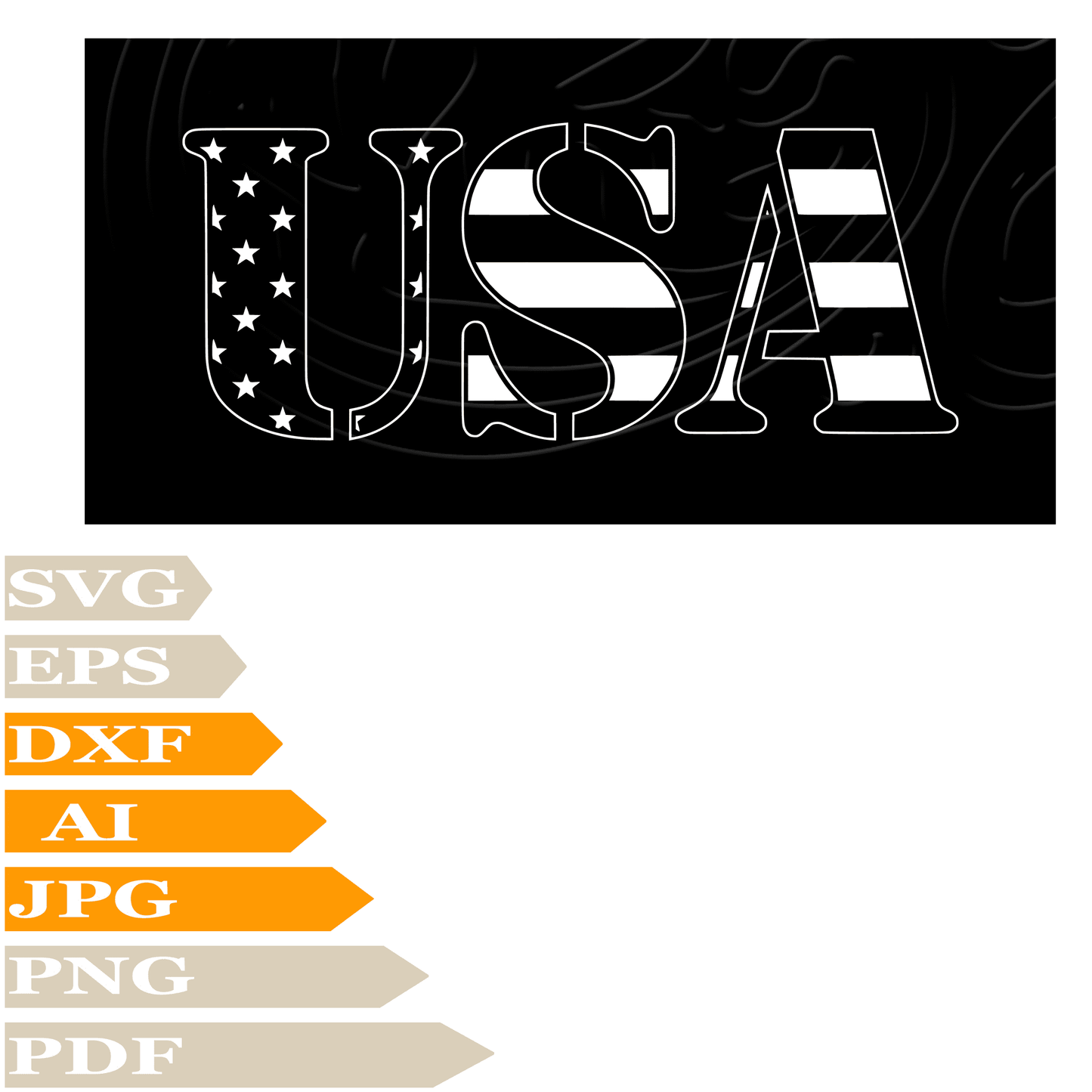 sofvintage-America SVG File, USA SVG Design, USA Flag PNG, USA Vector Cut File For Cricut, Clipart, T–Shirt, Wall Sticker, Printable, For Tattoo, Silhouette