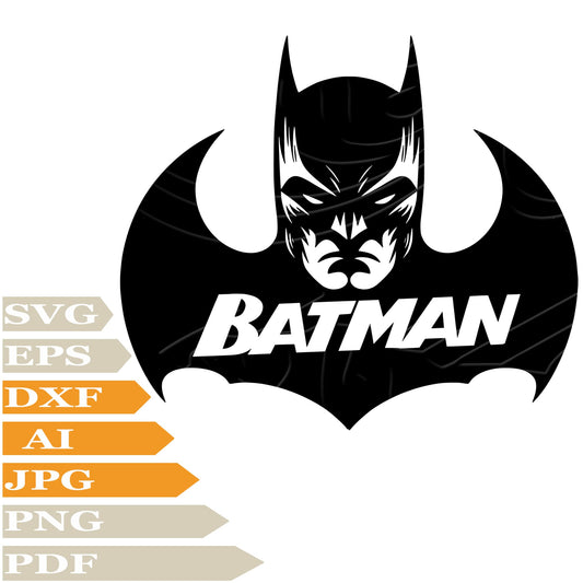 Sofvintage-Bat Svg File,Batman Svg Design,Batman Logo Svg,Batman Head Png,Batman Vector Graphics,For Cricut,Clipart,Image Cut,T-Shirt,Wall Sticker,For Tattoo,Silhouette