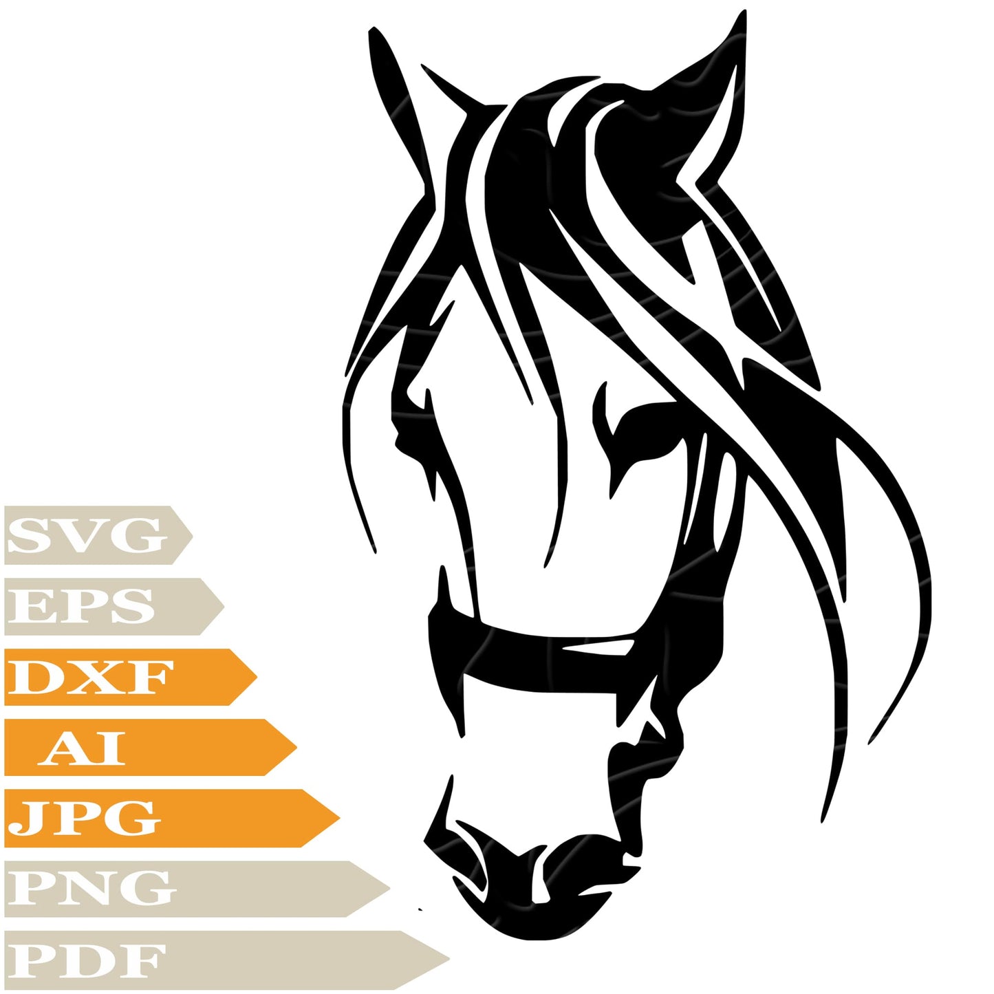 Sofvintage-Horse Svg File,Horse Head Svg Design,Wild Animals Svg,Horse Png,Horse Head Vector Graphics,For Cricut,Clipart,Image Cut,T-Shirt,Wall Sticker,For Tattoo,Silhouette