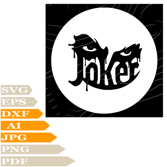 Joker SVG File, Evil Joker SVG Design, Joker Face PNG, Joker Vector Graphics, Cut File, For Cricut, Clipart, T–Shirt, For Tattoo, Silhouette