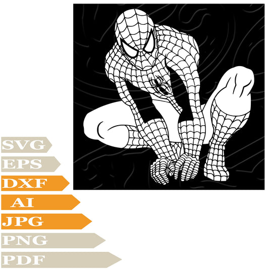 Spiderman SVG -Spider SVG File -Spiderman Logo SVG Design -Spiderman Vector Cut File For Cricut –PNG -Clip Art -T–Shirt -Wall Sticker –Printable –Tattoo -Silhouette