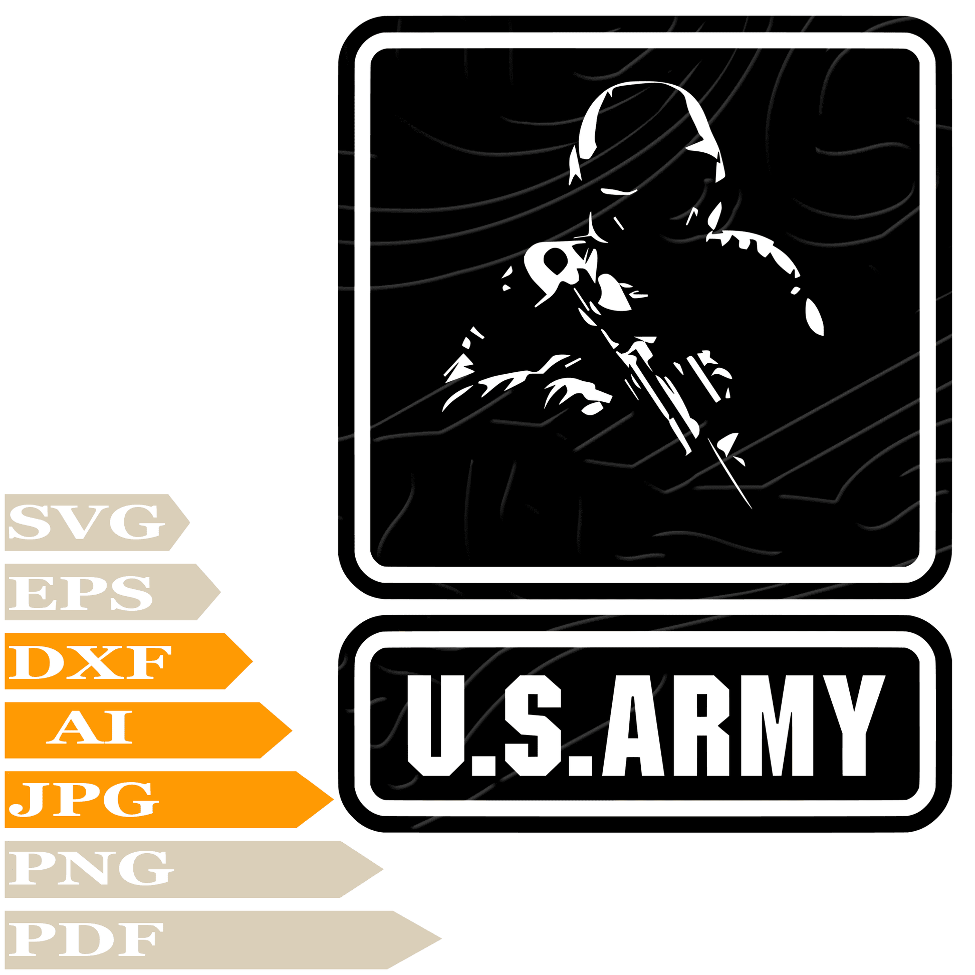 Soldier SVG File - U.S. Army Vector Graphics - Soldier SVG Design - Hero Soldier PNG-Cricut-Cut File-Clipart-For Tattoo-Print-Decal-Shirt-Silhouette