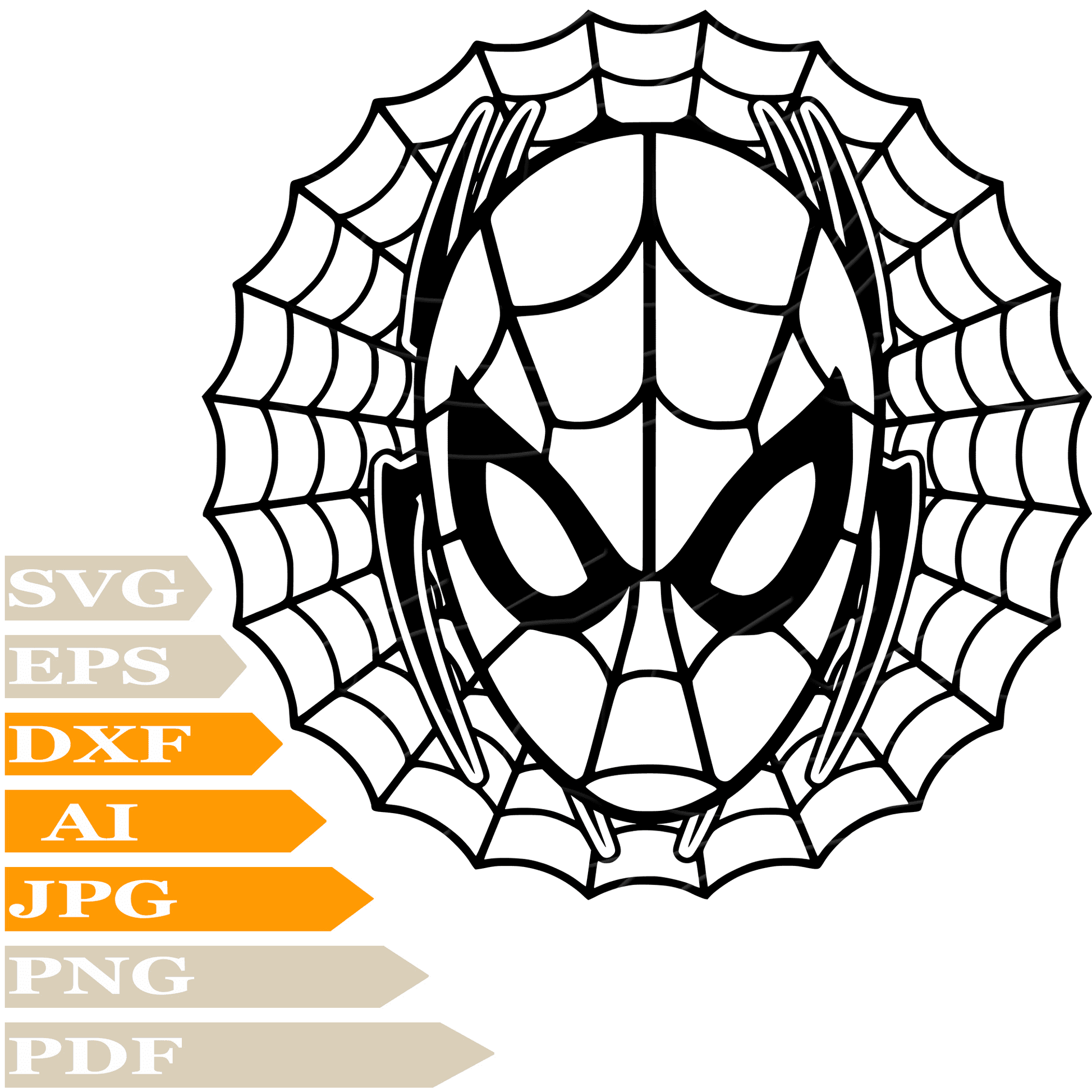 Spider SVG-Spiderweb SVG File-Spiderman Drawing SVG-Spiderman Head Vector Graphics-Clip Art-Image Cut File-Illustration-PNG-For Cricut -Instant download-For Shirts-Silhouette