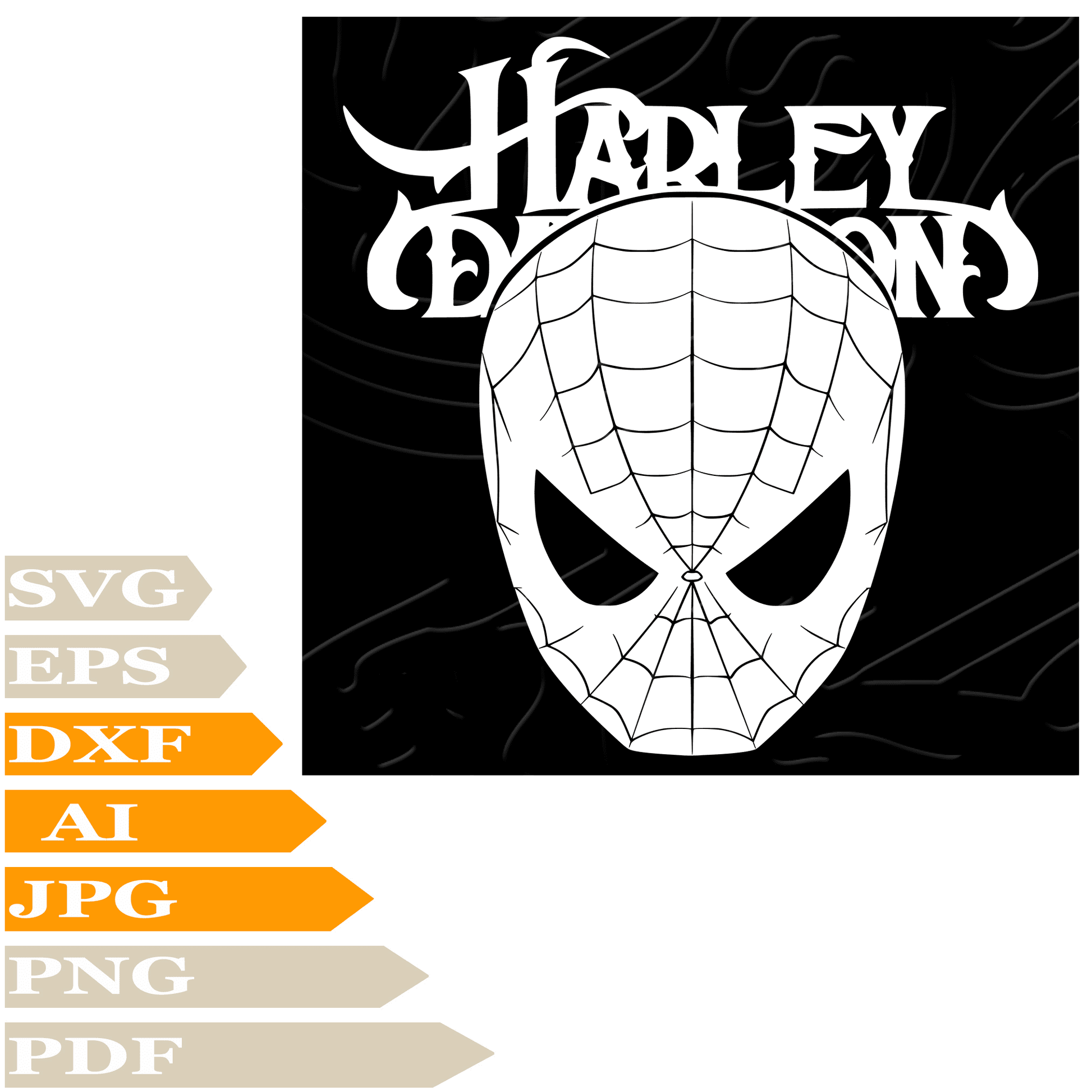 Spiderman SVG-Spiderman Head SVG File-Spiderman Harley Davidson Drawing SVG-Spiderman Harley Davdson Vector Clip art-Image Cut Files-Illustration-PNG-For Cricut -Instant download-For Shirts-Silhouette