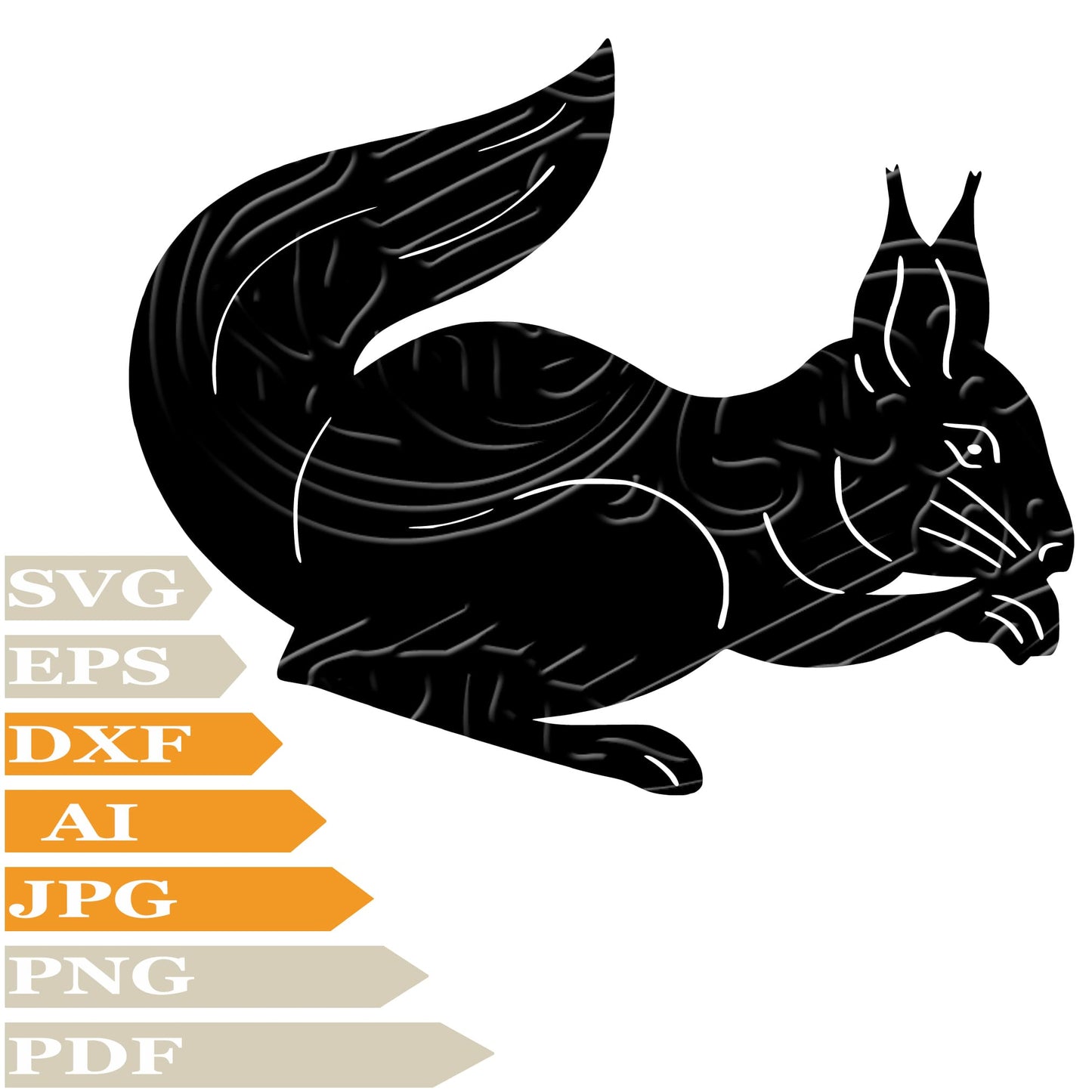 Squirrel, Funny Squirrel Svg File, Image Cut, Png, For Tattoo, Silhouette, Digital Vector Download, Cut File, Clipart, For Cricut