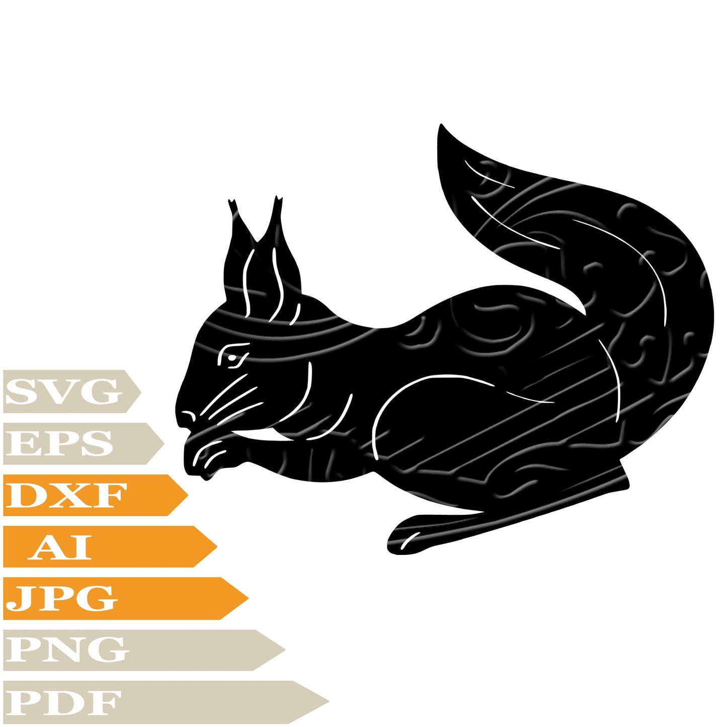 Squirrel, Funny Squirrel Svg File, Image Cut, Png, For Tattoo, Silhouette, Digital Vector Download, Cut File, Clipart, For Cricut