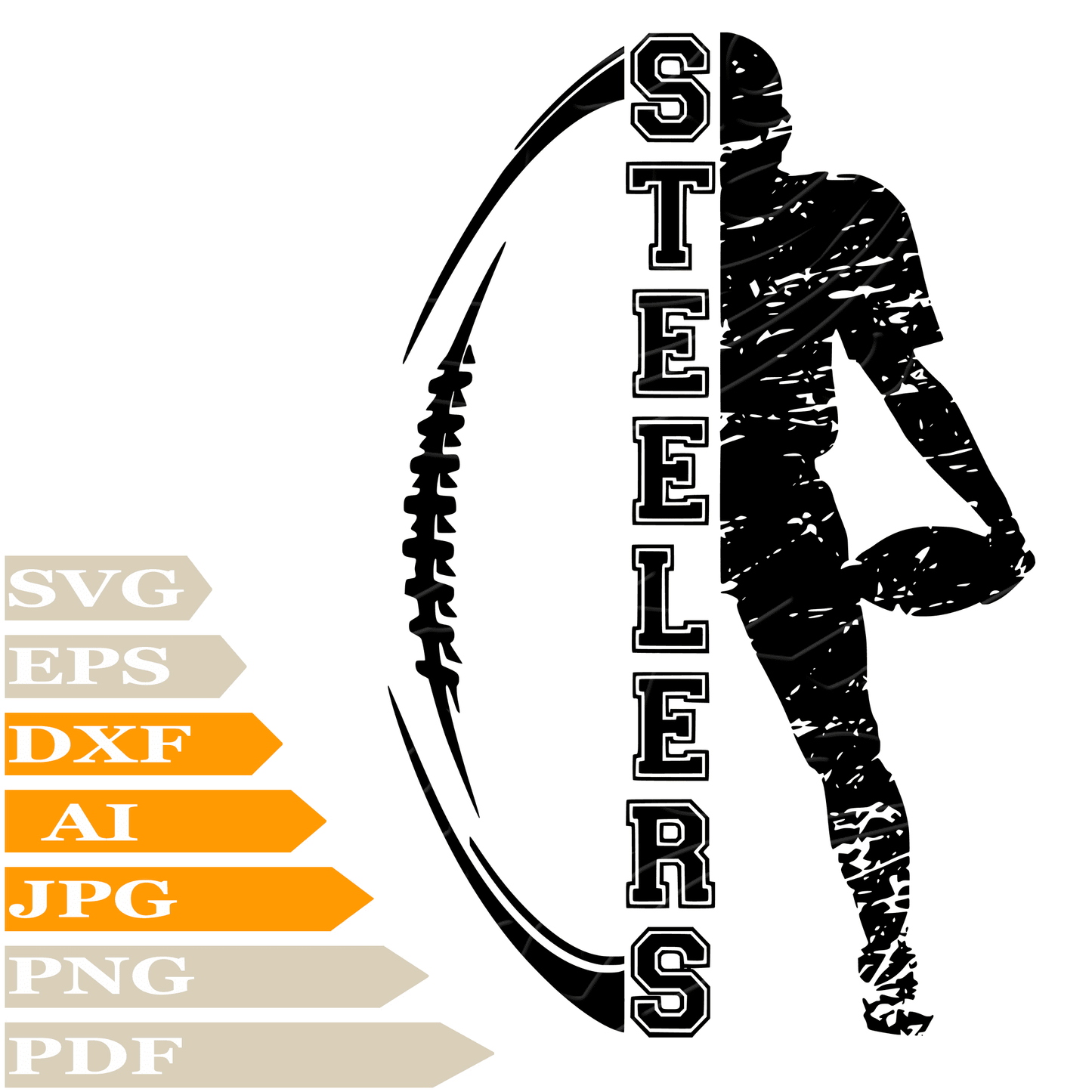 Steelers Football SVG-Pittsburgh Steelers Team Mascot Personalized SVG-Pittsburgh Steelers Logo Drawing SVG-Pittsburgh Steelers Vector Illustration-PNG-Decal-Cricut-Digital Files-Clip Art-Cut File-For Shirts-Silhouette