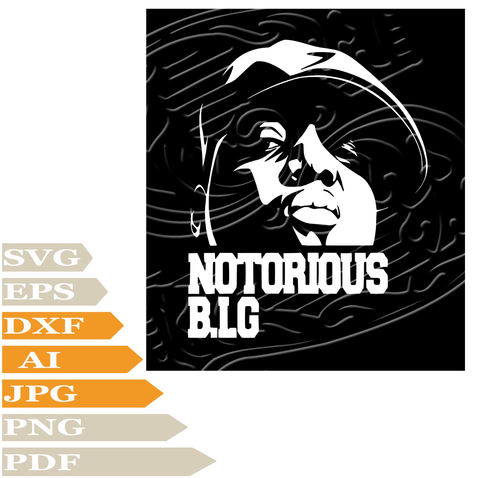 The Notorious B.I.G., Biggie Smalls Svg File, Image Cut, Png, For Tatt ...