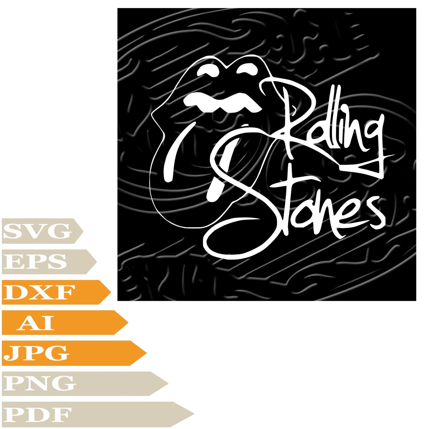 The Rolling Stones, Rolling Stones Logo Svg File, Image Cut, Png, For Tattoo, Silhouette, Digital Vector Download, Cut File, Clipart, For Cricut