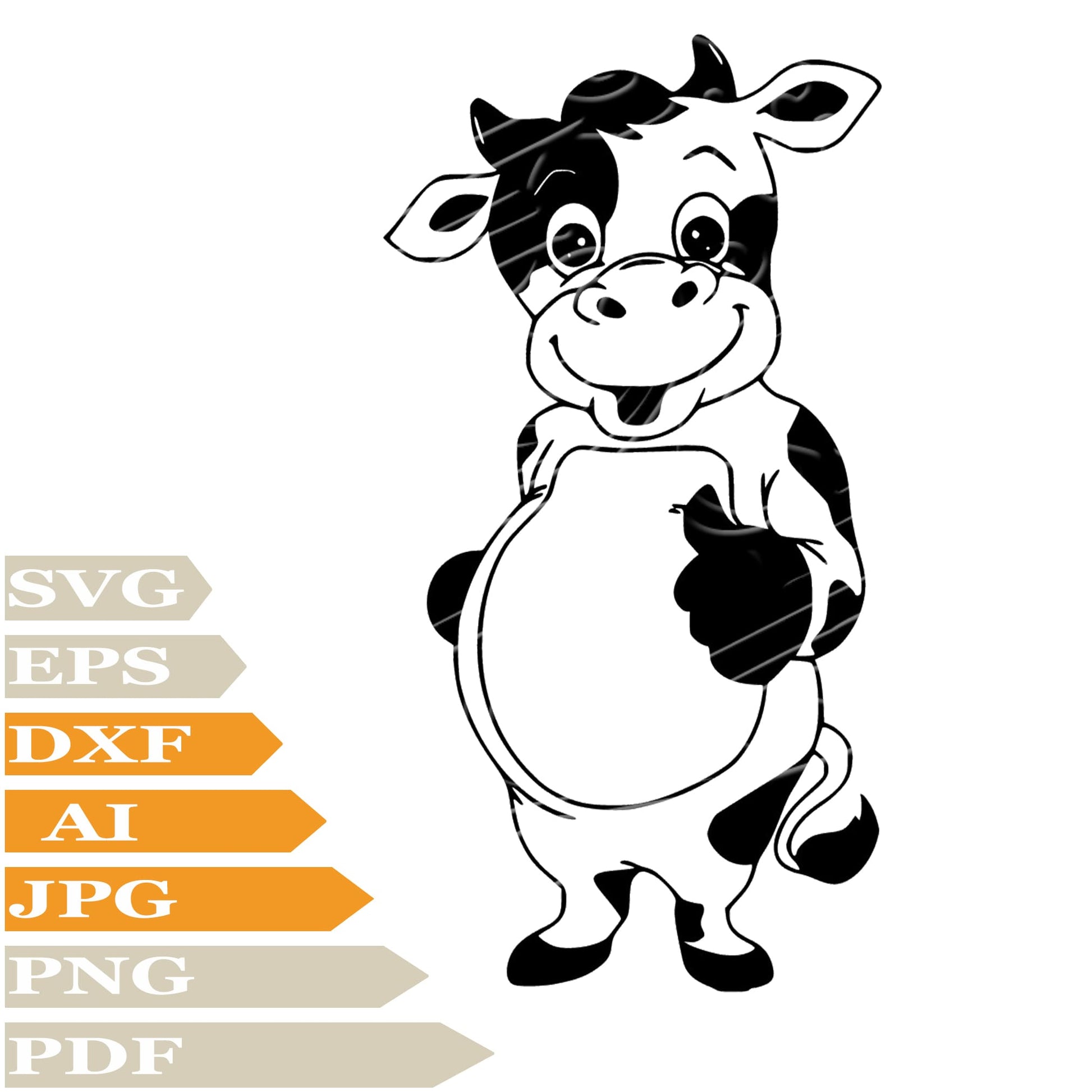 Cow Svg File, Funny Cow Svg Design, Baby Cow Png, Wild Animals Svg File, Funny Cow Vector Graphics, Baby Cow Svg For Tattoo, Cow Svg For Cricut