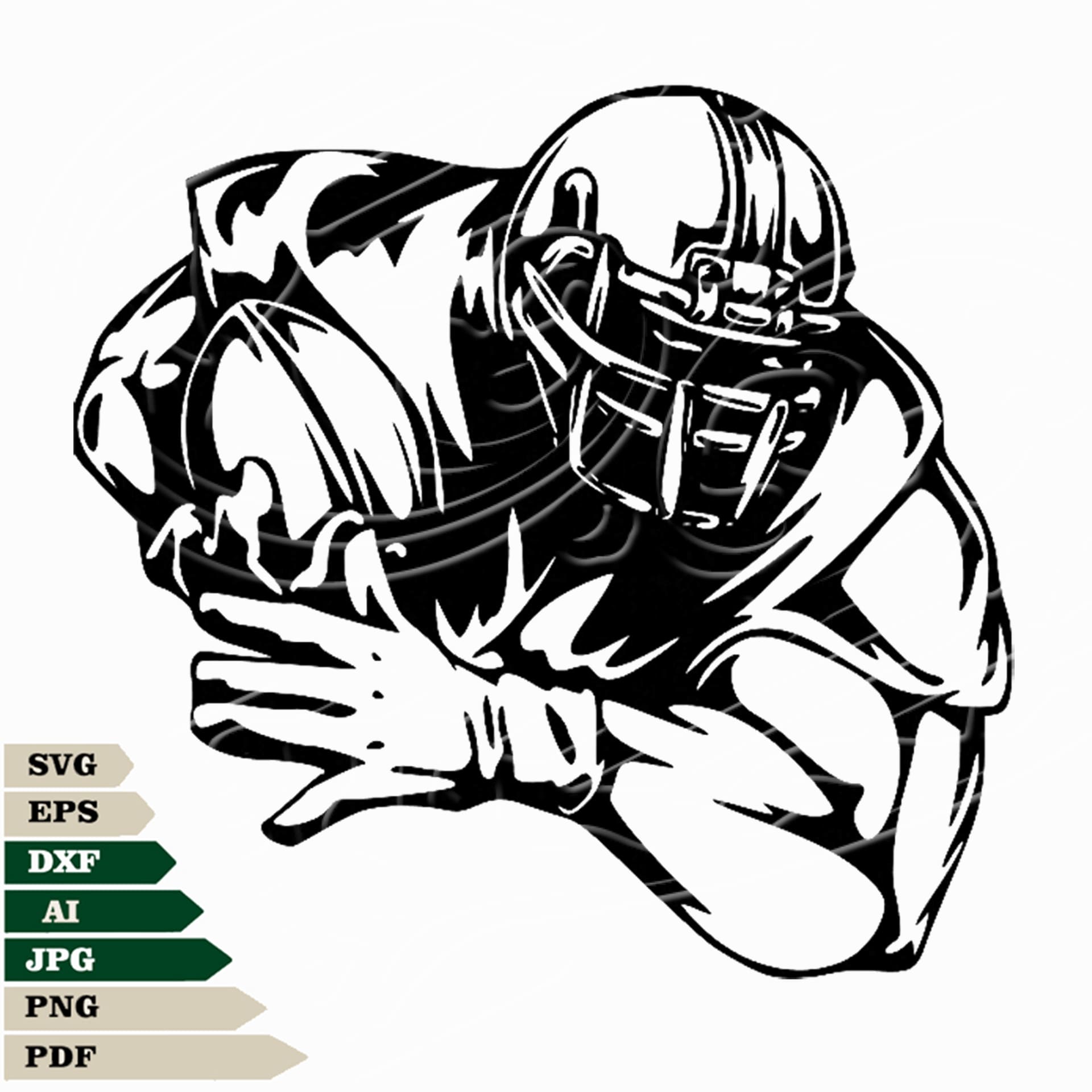 American Football Player Svg File, Football Player Svg Design, Player Png, Football Player Vector Graphics, American Football Player Svg For Tattoo, Player Svg For Cricut