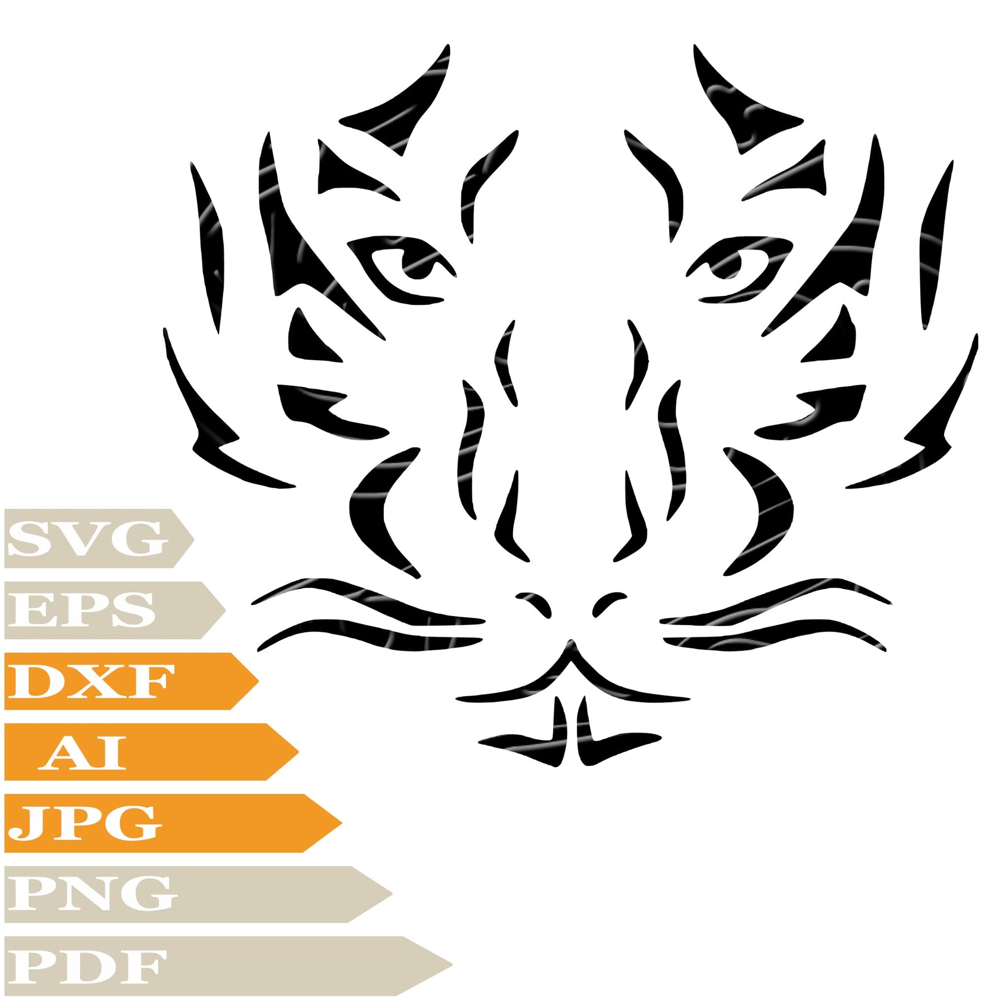 Tiger,Wild Tiger face Svg File,Image Cut,Png,For Tattoo,Silhouette,Dig ...
