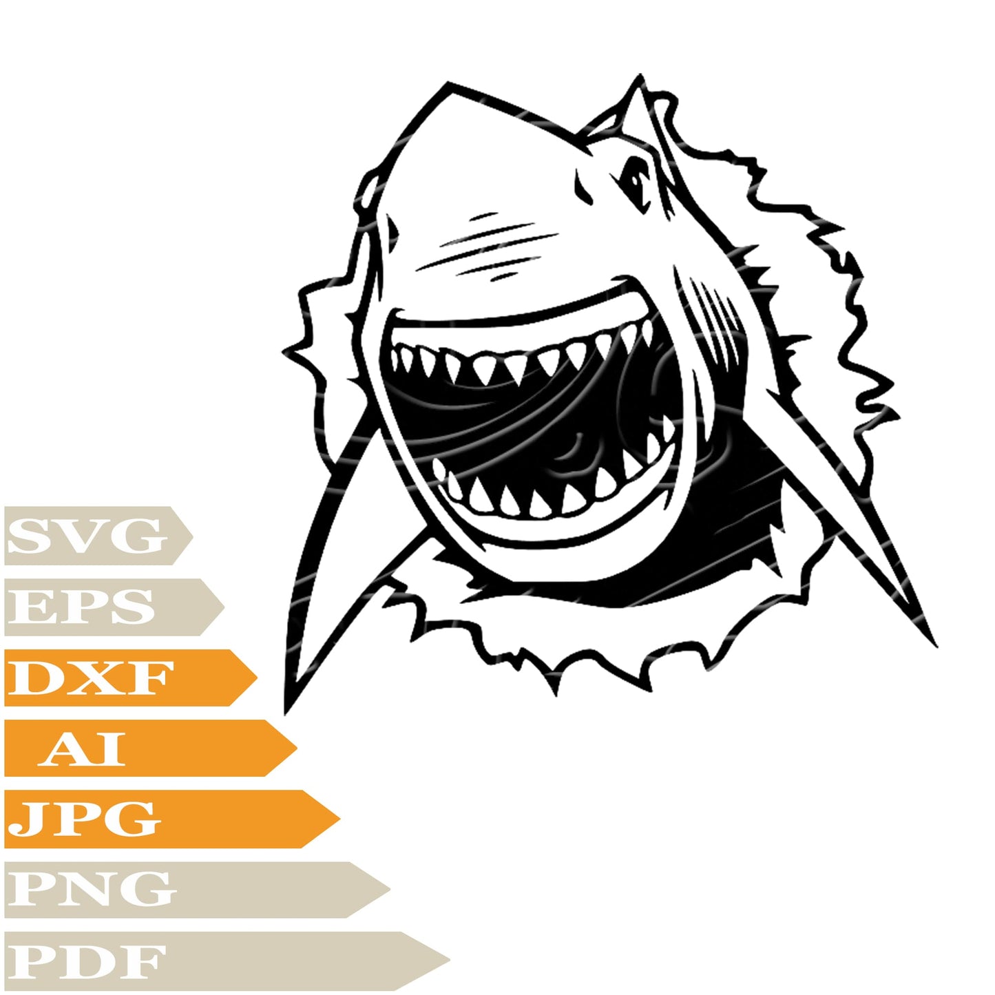 Shark Svg File, Angry Shark Svg Design, White Shark Png, Wild Animals Svg File, Angry Shark Vector Graphics, Shark Svg For Tattoo, White Shark Svg For Cricut