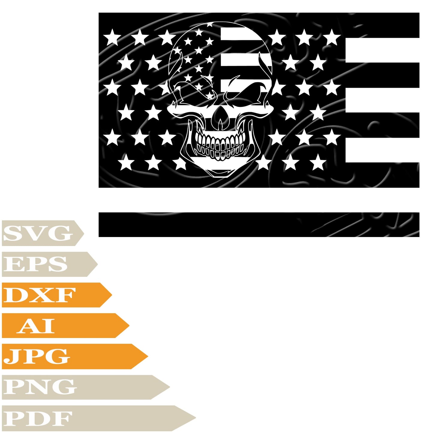 Usa Flag Svg File, Skull In Flag Svg Design, Star Striped Flag Png, Us Flag Vector Graphics, Skull In Flag Svg For Tattoo, Skull Svg For Cricut