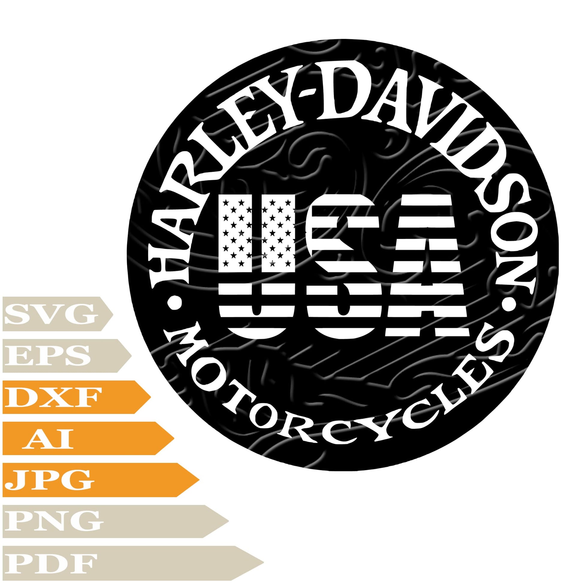 Usa Harley Davidson, Harley Davidson Logo Svg File, Image Cut, Png, For Tattoo, Silhouette, Digital Vector Download, Cut File, Clipart, For Cricut