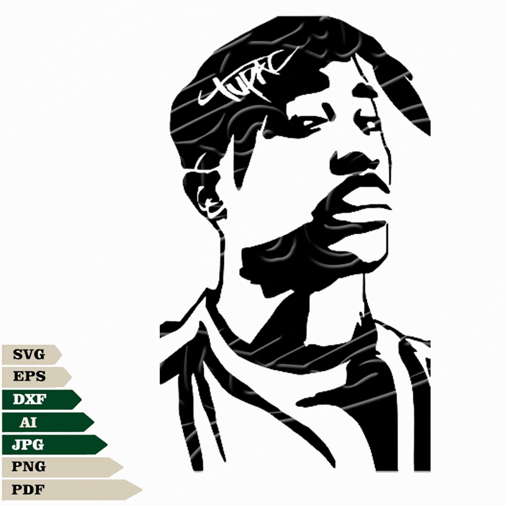 This product offers a variety of Tupac Shakur SVG files, PNGs, and vector graphics, ideal for creating tattoos, Cricut projects, and other artworks inspired by the hip hop king. Get hours of creative fun with these high-quality files.