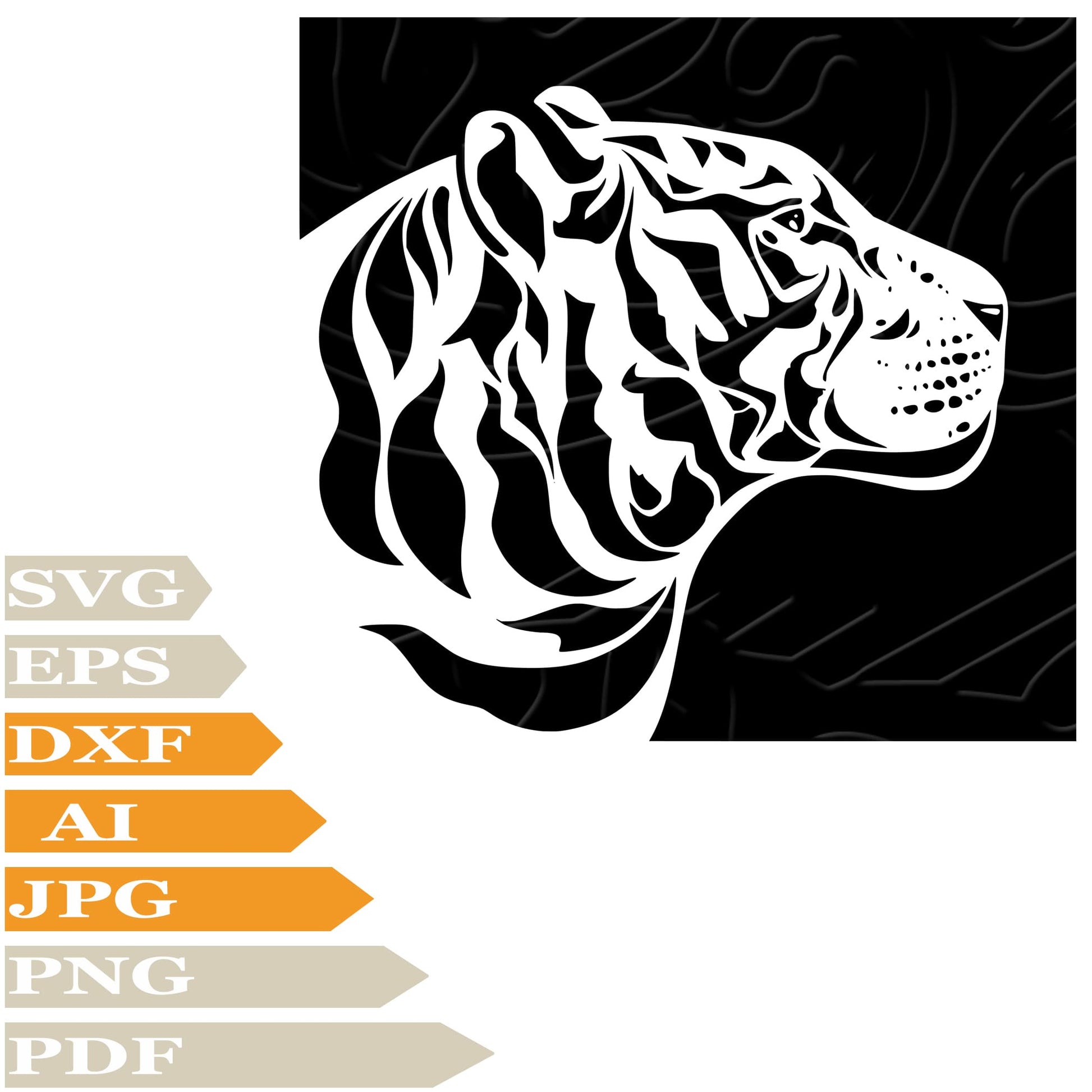 Tiger SVG, Wild Tiger Face SVG Design, Tiger Head PNG, Wild Tiger Vector Graphics, wild Animal Tiger Face Digital Instant Download, Wild Tiger For Cricut, Clip Art, Cut File, T-Shirts, Silhouette