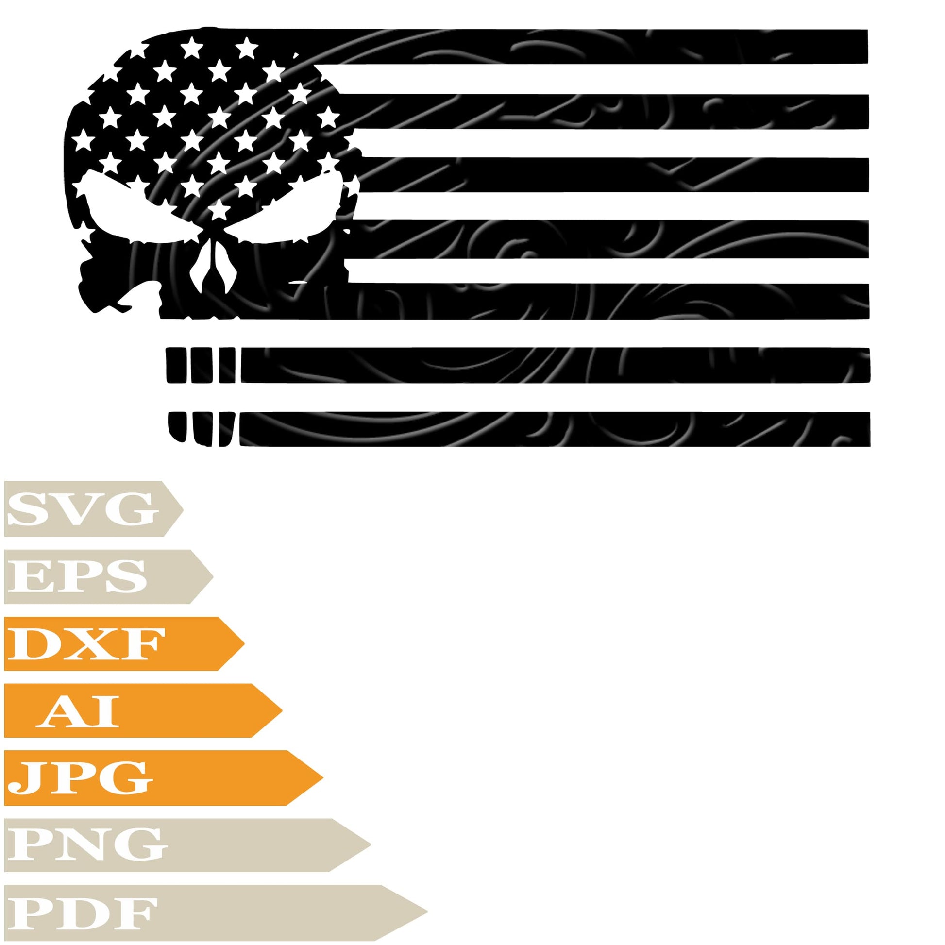 Usa Flag Svg File, Skull Usa Flag Svg Design, Us Flag Png, Skull Vector File, Skull Usa Flag Svg For Tattoo, Skull Svg For Cricut