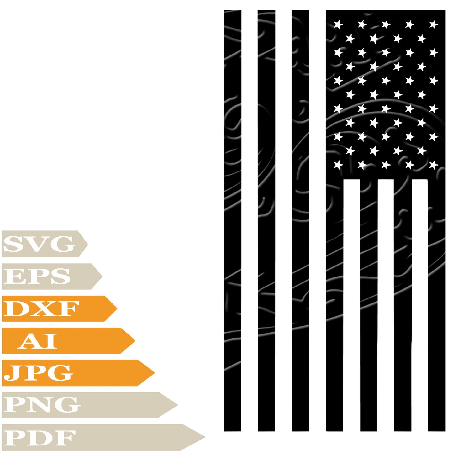 Usa Flag, Star Striped Flag Svg File, Image Cut, Png, For Tattoo, Silhouette, Digital Vector Download, Cut File, Clipart, For Cricut