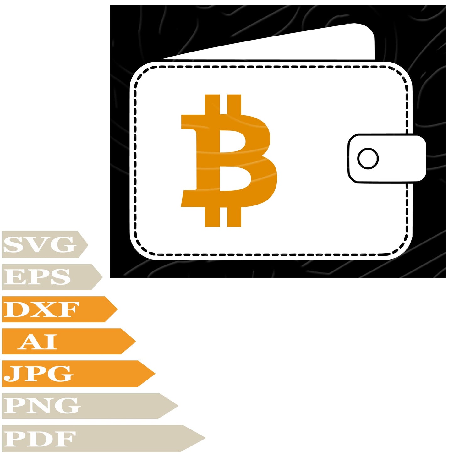 Wallet SVG, Money Wallet SVG Design, Bitcoin Logo PNG, Wallet Vector Graphics, Money Wallet Digital Instant Download, Money Wallet For Cricut, Clip Art, Cut File, T-Shirts, Silhouette