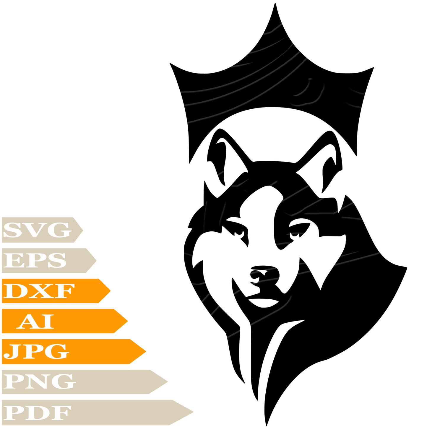 Wolf SVG File, Wolf Head SVG Design, Wolf Face SVG Cricut,Wild Wolf  Digital Vector, PNG, Image Cut, Clipart, Cut File, Print, Decal, Shirt, Silhouette