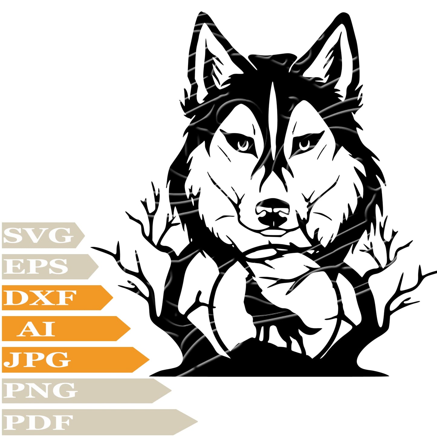 Wolf, Wolves Svg File, Image Cut, Png, For Tattoo, Silhouette, Digital Vector Download, Cut File, Clipart, For Cricut