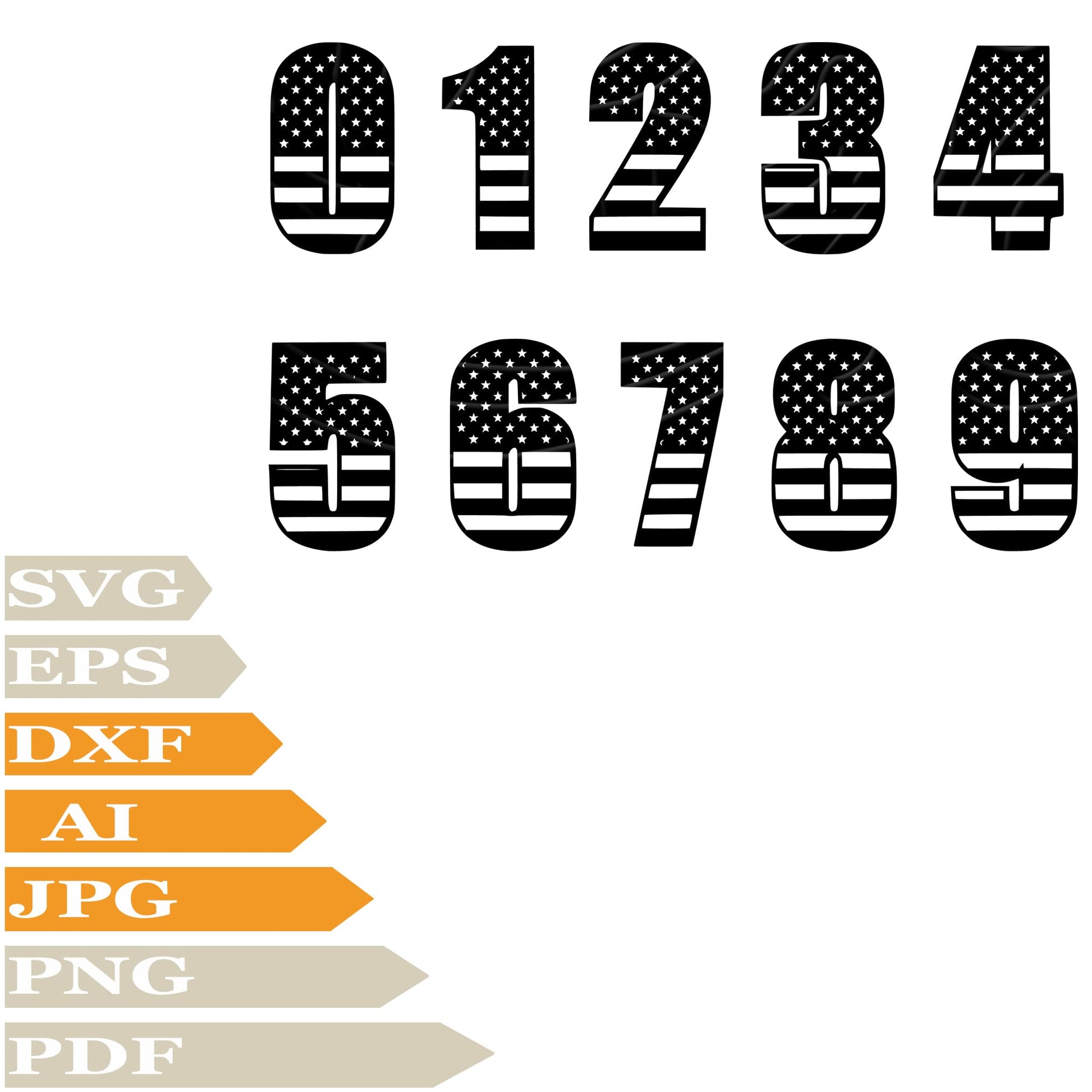 Аlphabet SVG, Numbers SVG Design, Numbers Аlphabet Usa Flag Vector Graphics, Usa Flag Аlphabet Digits For Cricut, For Tattoo, Clip Art, Cut File, T-Shirts, Silhouette, All Available