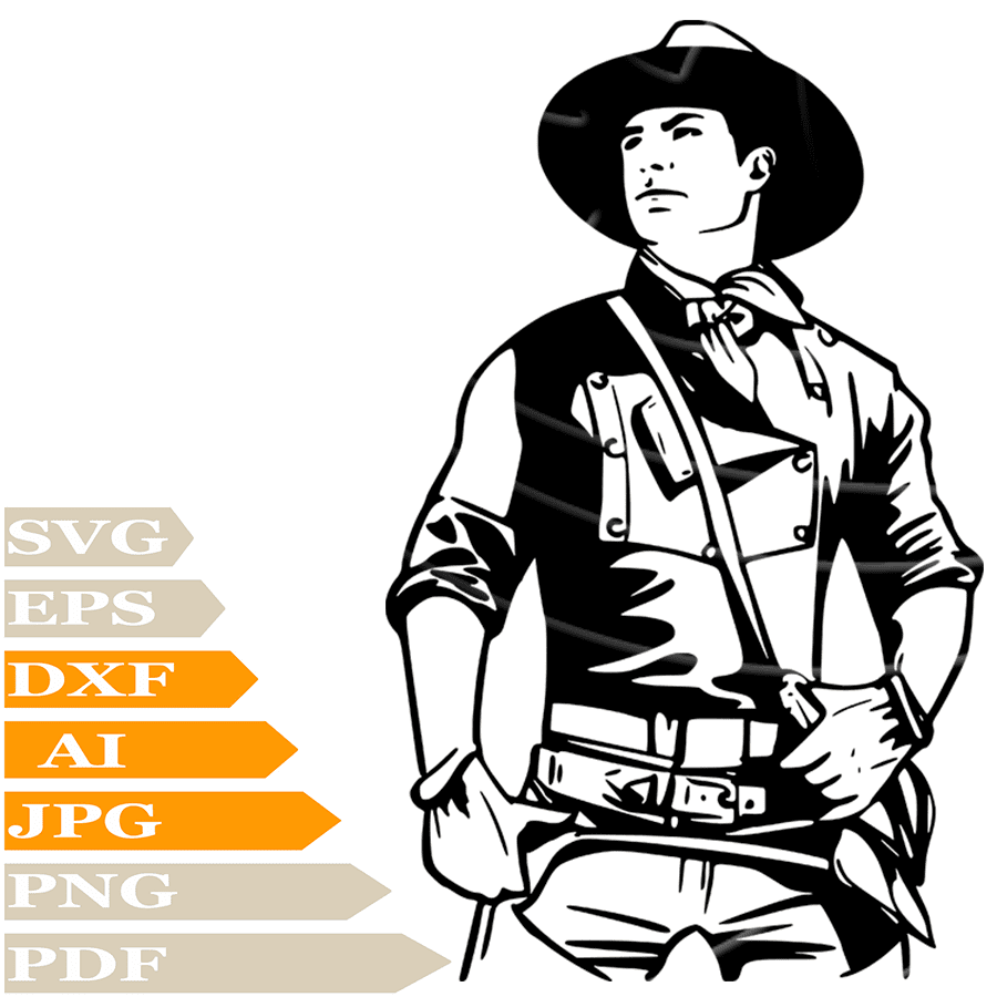 sofvintage,Cowboy SVG File, Criminal Shooter SVG Design, Lonely Cowboy PNG, Ranger Vector Cut File For Cricut, Clipart, T–Shirt, Wall Sticker, Printable, For Tattoo, Silhouette