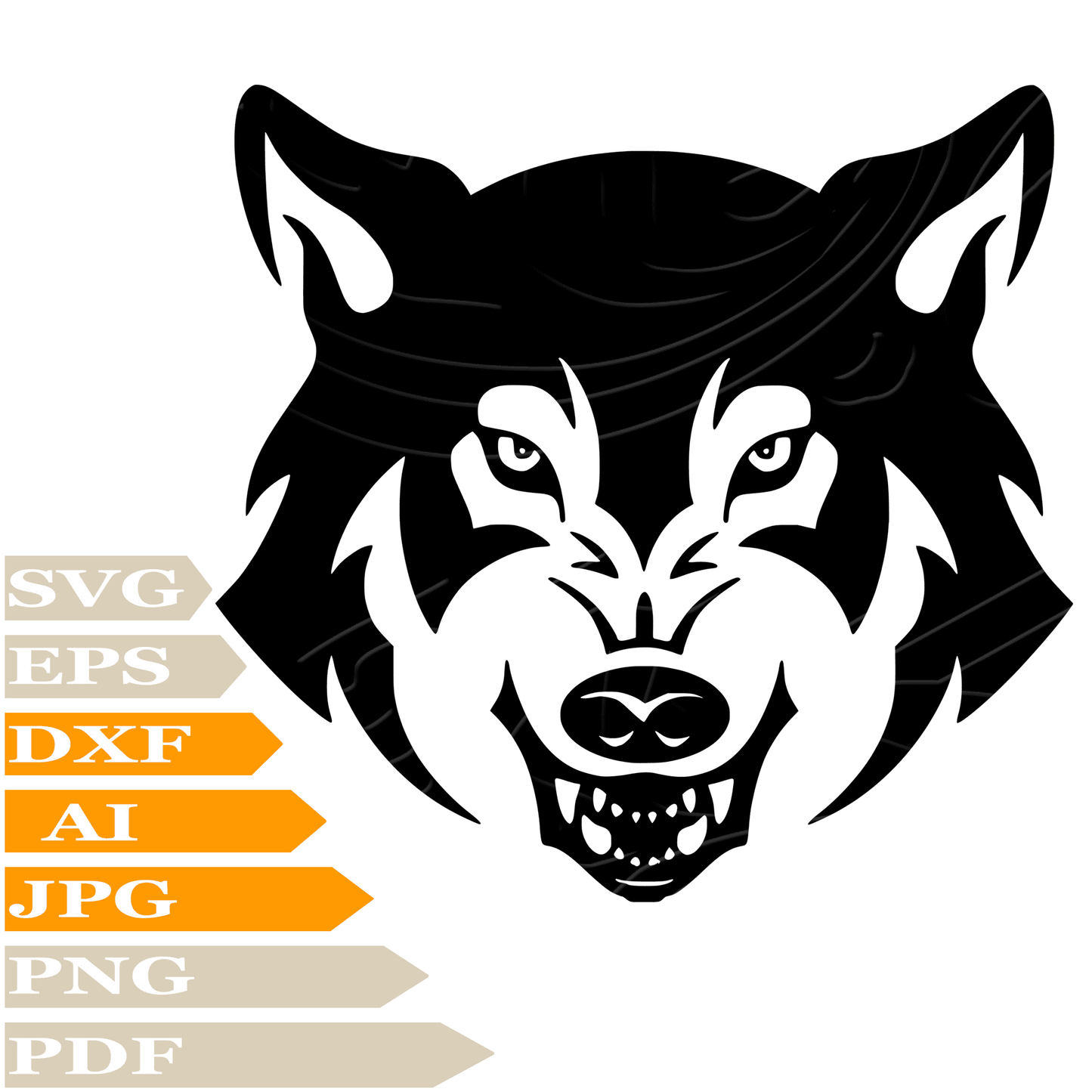 Sofvintage-Wolf SVG-Wolf Head SVG Design-Wild Animals SVG File-Wild Wolf Face Digital Vector Download-Wolf PNG-Angry Wolf For Cricut-Wolf Clip art-Wild Wolf Cut File-Wolf Head T-Shirt-Wolf Wall Sticker-Angry Wolf For Tattoo-Wolf Printable-Wolf Head Silhouette